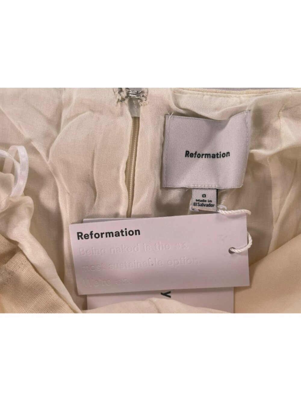 Reformation Laurel Linen Skort Skirt Sugar Beige Linen Women's Sz 0 MSRP$148 NEW - Picture 7 of 9